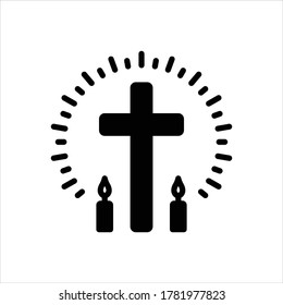 Icono negro vector para cristiano