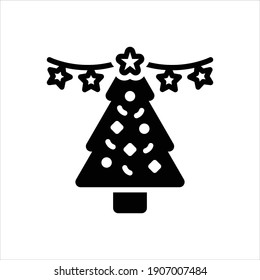 Vector black icon for christmas
