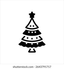 Vector black icon for christmas tree