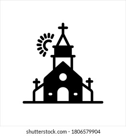 Vector black icon for church
