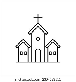 Vector black icon for church