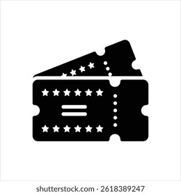 Vector black icon for cinema ticket