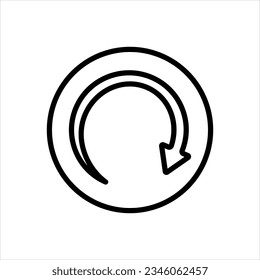 Vector black icon for circle arrow