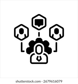 Vector black icon for client management