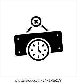 Vector black icon for closed