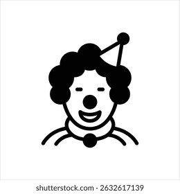 Vector black icon for clown