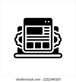 Vector black icon for cms