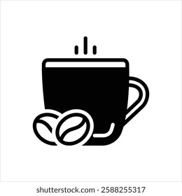 Vector black icon for coffee