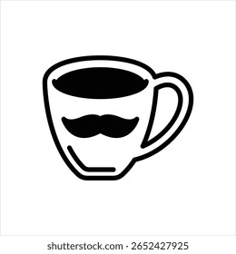 Vector black icon for coffee mug