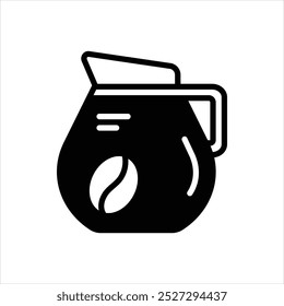 Vector black icon for coffee pot