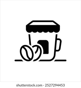 Vector black icon for coffee shop