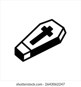 Vector black icon for coffin