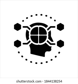 Vector black icon for cognitive