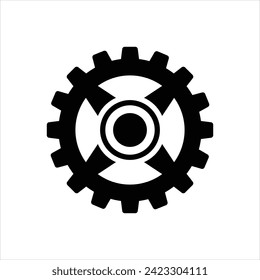 Vector black icon for cogwheel