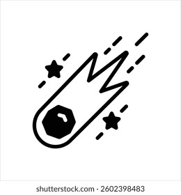 Vector black icon for comet