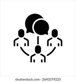 Vector black icon for communication strategy