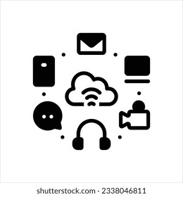 Vector black icon for communications