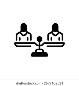 Ícone de vetor preto para grupo de comparação