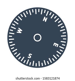 Vector black icon compass, information about direction