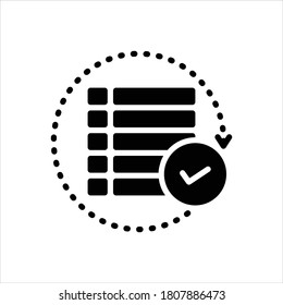 Vector black icon for complete