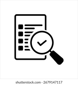 Icono negro de Vector para la comprobación de conformidad
