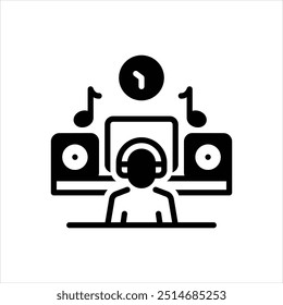 Vector black icon for composer