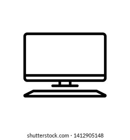 Vector Black Icon Computer Stock Vector (Royalty Free) 1412905148 ...