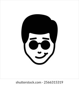 Vector black icon for confident