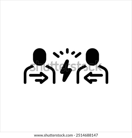 Vector black icon for confrontation