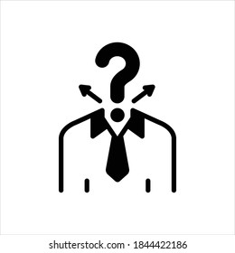 Vektorschwarzes Symbol für Verwirrung