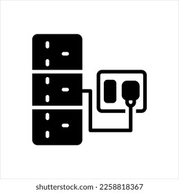 Vector black icon for connectors