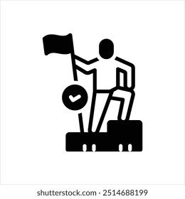 Icono negro de Vector para conquistar
