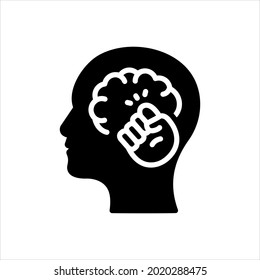 Icono negro vector para consciente