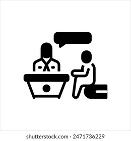 Vector black icon for consultation