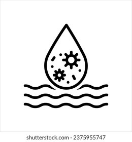 Vector black icon for contaminated,