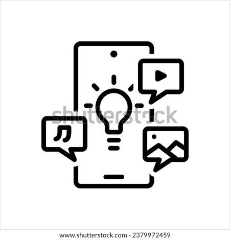Vector black icon for content creation