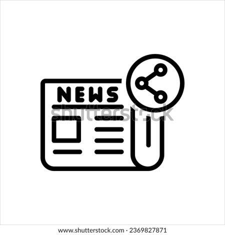 Vector black icon for context news