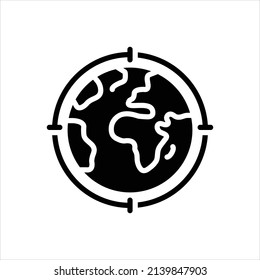 Vector black icon for continent