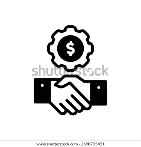 Vector black icon for cooperative venture