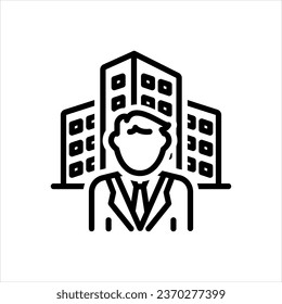 Icono negro vector para corporación