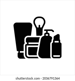 Icono negro vector para cosméticos
