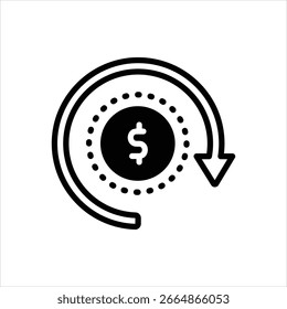 Vector black icon for cost reduction