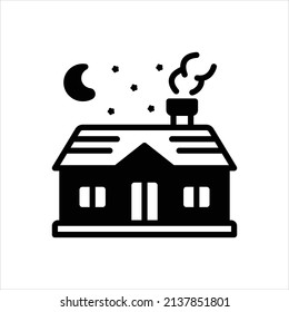 Icono negro vector para la cabaña
