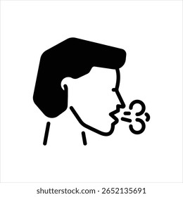 Icono negro del Vector para la tos