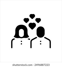 Vector black icon for couple