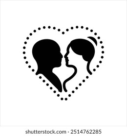 Vector black icon for couple