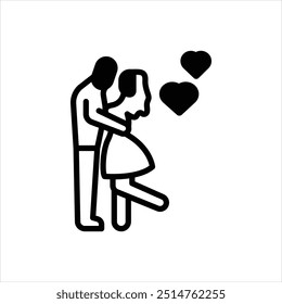 Vector black icon for couple goal