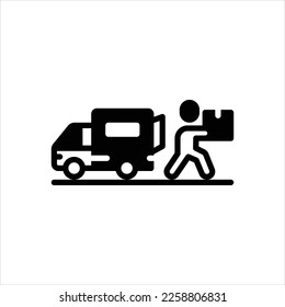 Vector black icon for courier