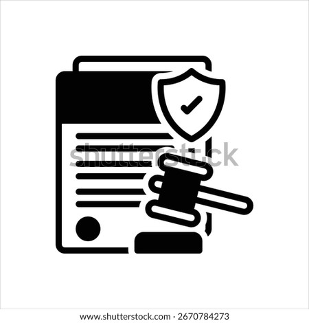 Vector black icon for court paper