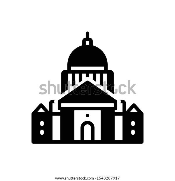 Vector Black Icon Courthouse Stock Vector (Royalty Free) 1543287917 ...